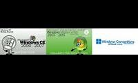 Mix of 3 videos from youtube : Windows CE Startup Sounds, Windows Media Center Startup Sounds, and Windows Competitors Remastered