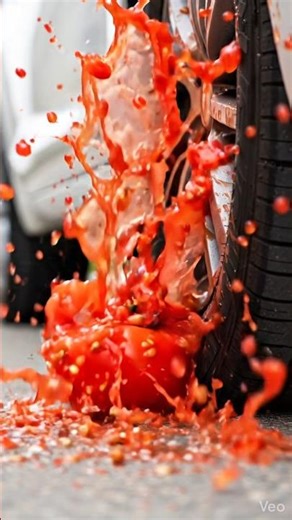 Juicy Tomato Explodes Under Car Tire 💥🍅 | Messy ASMR Crushing
