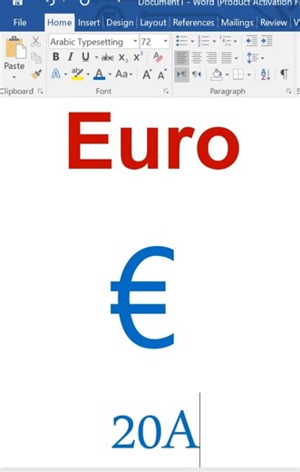 How to Draw Euro Symbol in Word! 💶 #EuropeBusiness #europe #shortsfeed #money