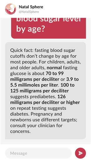 What is the normal fasting blood sugar level by age?