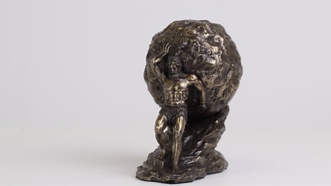 Veronese Design 4 3/8 Inch Tall Sisyphus Rolling The Boulder Cold Cast Bronzed Resin Greek Roman Sculpture Collectible Figurine