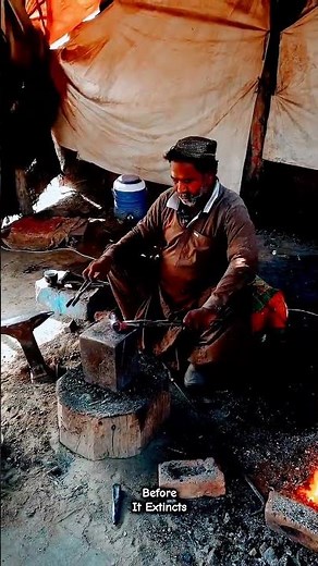 How a Blacksmith Makes the Axe Handle Hole (Eye) | Heating Iron for Axe Making