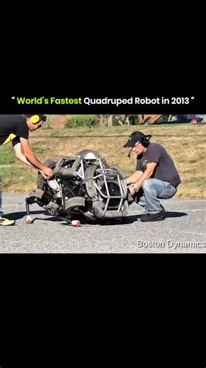 Explain everything 🧠 on Instagram: "In 2013, WildCat became the fastest four-legged robot. Developed by Boston Dynamics with DARPA funding, it ran untethered. A two-stroke petrol engine let it reach 25 km/h using a galloping gait. WildCat was an outdoor version of the earlier Cheetah robot, which set a treadmill speed record of 28.3 mph in 2012. While aimed at military use, it helped develop more advanced robots. Credit @bostondynamicsofficial • • • #knowledge #robot #technology #innovation #te