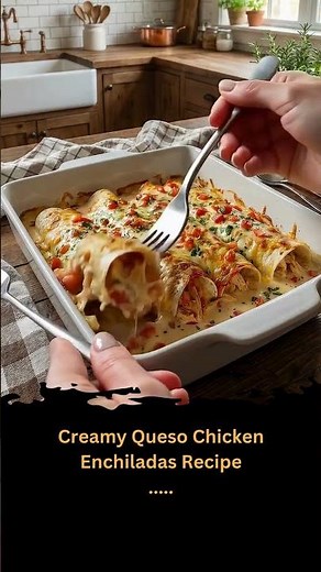 Creamy Queso Chicken Enchiladas