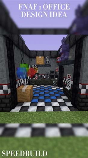 Fnaf 1 office build ideas and SPEEDBUILD showcase mod is fnaf props by sir void #fnaf #bedrock