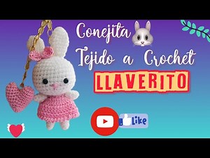 CONEJITA 🐰con corazón HeydiCrochet❤️ LLAVERO A CROCHET PASO A PASO