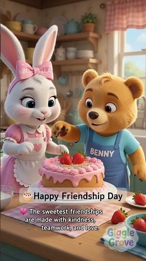 🎂💖 Friendship Day Cake | The Sweetest Recipe for Best Friends! 🐰🐻🦊🐢