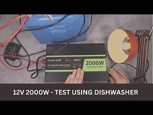 Green Cell 12V 2000W 230V sine wave inverter (INV11) - quick test using dishwasher before mounting