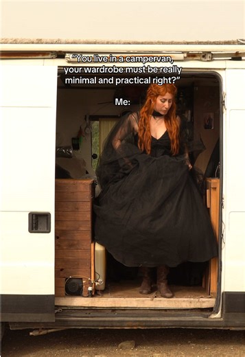 Minimal wardrobe. Just the essentials. 🖤 #vanlife #fantasy #gothic