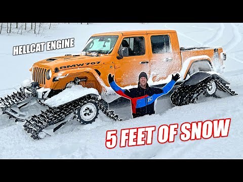 HELLCAT Swapped Jeep on GIANT Tracks is UNSTOPPABLE!!! & ‪@HeavyDSparks‬ Broke My Snow-Rail