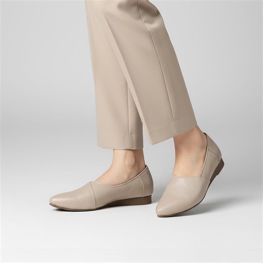 Women’s Leather Flat Shoes – Cream Leather Ballet Flats, Comfortable Handmade Footwear - Etsy