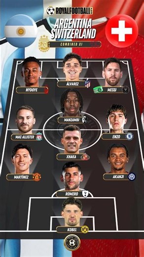 🇦🇷🇨🇭 Argentina vs Switzerland – Combined XI 🔥 #shorts #argentina #switzerland #messi #worldcup2026