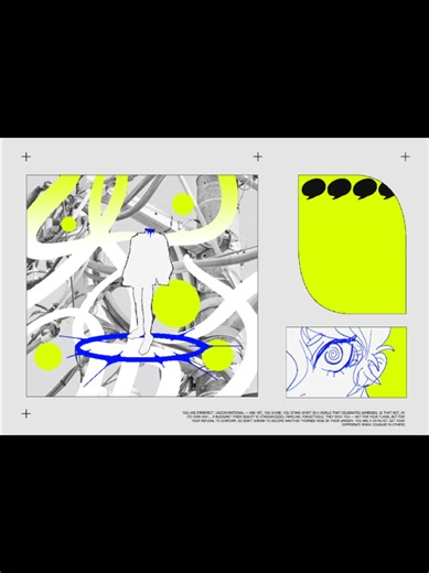 body and mind: two completely different essences. You are nothing more than an obstacle to the freedom within me. So try to cage what's already burning. You are imperfect, unconventional — and yet, you shine. You stand apart in a world that celebrates sameness. Is that not, in it's own way... a blessing? Their beauty is standardized, familiar, forgettable. They envy you — not for your flaws, but for your refusal to conform. So don't shrink to become another thorned rose in their garden. You are 