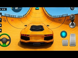 Impossible Car stunt racing game play video | 3D car animation game 🏐