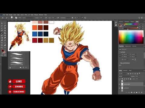Goku SSJ2 Power-Up Digital Painting - Drawing