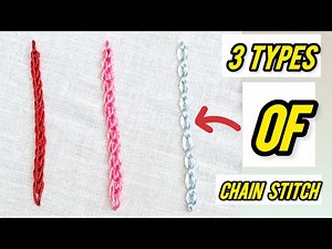 3 Types of Chain Stitch Embroidery | Easy Hand Embroidery Tutorial for Beginners #embroidery #stitch