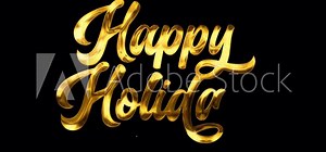 Happy Holidays Handwritten Animation with beautiful lettering in gold color. Perfect for holiday greeting cards, social media posts, and festive designs.