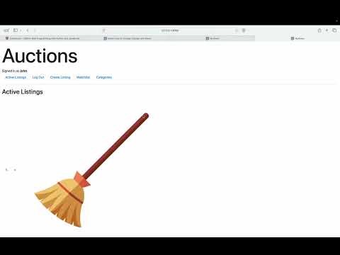 CS50W project 2 Commerce