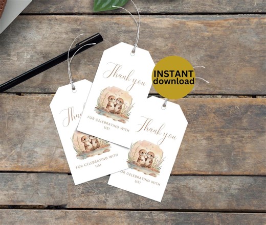 Editable Baby Shower Thank You Tags Neutral Woodland Favor Tags Printable Gift Tags Canva Template A4 & US Letter Instant Download - Etsy