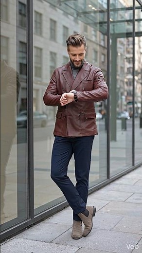 2026 Burgundy Leather Jacket Instead of Black, Making Men's Spring Even More Alluring | The Men B...