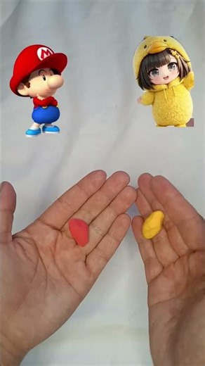 Baby Mario vs Yellow Gugu gaga#colormixingmagic