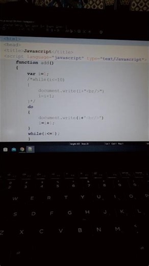 do while loop in javascript #coding #javascriptprogram #shorts