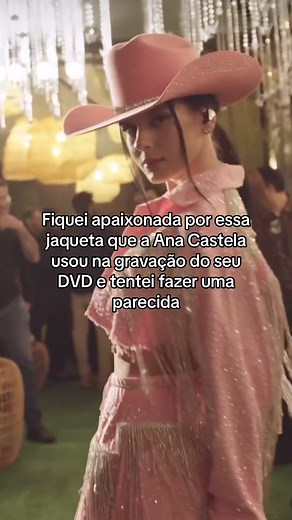 Tutorial de customização de jaqueta rosa com strass inspirada em Ana Castela