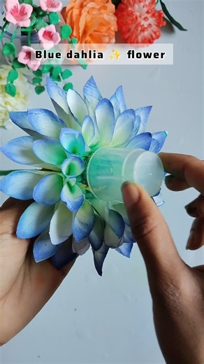 how to make blue dahlia flower 🌹#diy #shorts #viral