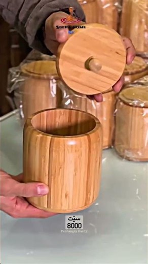 Natural Bamboo Storage Container 🌿 Bambu Ahşap Saklama Kavanozu