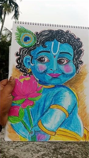 ❤️‍🔥 Little Krishna ji Drawing ✨🖌️ #art #drawing #shorts #short #youtubeshorts #trending #krishna