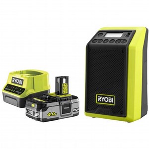 Pack RYOBI 18V Radio bluetooth AM/FM - 1 Batterie 4,0Ah - 1 Chargeur rapide 2,0Ah