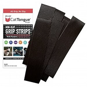 CATTONGUE GRIPS 2” Non-Abrasive Grip Tape Strips - Heavy-Duty, Waterproof Anti-Slip Tape for Furniture, Bathtubs, Frames, Gaming & More - Indoor & Outdoor Anti-Slip Solution (Black)