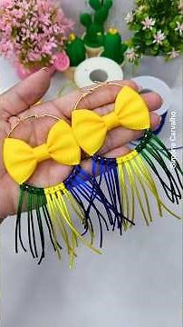 Mais uma linda inspiração de brincos para curtir a copa do mundo 💚💛💙 #diy #copadomundo