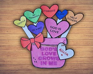 Printable God’s Love Grows in Me Valentine’s Day Christian Craft for Kids, Sunday School Church Activity, Bible Lesson, Digital Download - Etsy