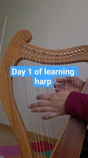 Day 1: Learning Harp as complete beginner #learn #harp #music #beginner #follow #notes