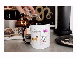 YouNique Designs Administrative Assistant Mug, 11 Ounces, Unicorn Mug, Administrative Assistant Gifts, Administrative Assistant Day Gifts, Best Administrative Assistant Ever (Black Handle)