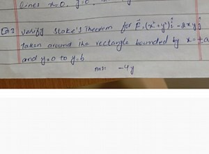 Q3 Verify stoke's theorem for \vec { F } = \left( x ^ { 2 }   y... | Filo