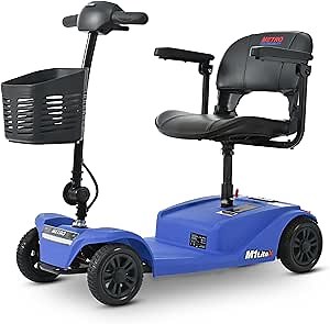 Electric Mobility Scooter for Adults Wheelchair Device for Travel, Elderly (M1 LITE X-Blue)