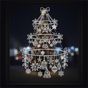 Christmas Window Art Template | the Holidays Chandelier | Holiday Window Printable Digital Download - Etsy