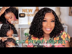DETAILED Curly Wig tutorial for Hassle Free Defined Curls - Glueless Lace Wig Install - MyFirstWig