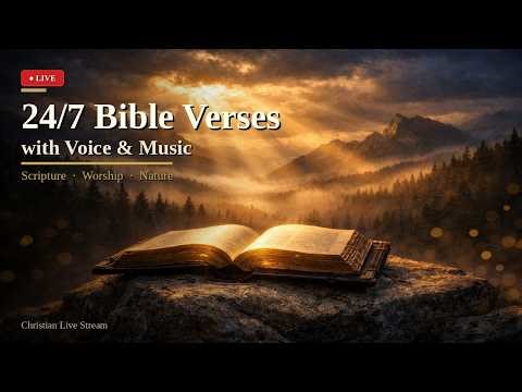 🙏 24/7 Bible Verses with Voice | Scripture & Worship Music | Christian Live Stream