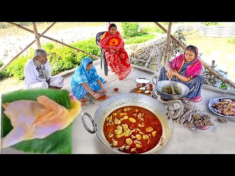গ্রাম্য পদ্ধতিতে বাটা মশলায় দেশি মুরগির মাংস রান্না একদম পাতলা লাল ঝোল || chicken curry recipe