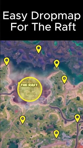 Easy Drop Map For The Raft #fortnite #fn #fortniteclips #dropmap