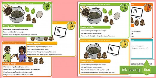EYFS Maths Interprets and Explains Marks Chilli Challenges: Mud Kitchen Recipe