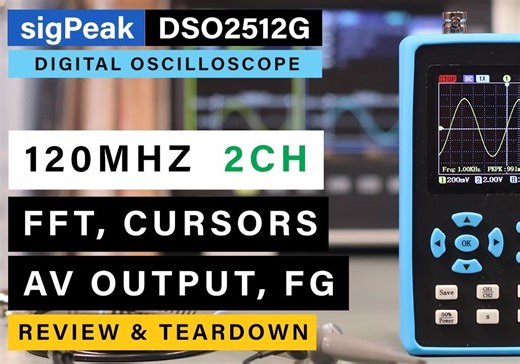 Zeeweii SigPeak DSO2512G Oscilloscope 120 Mhz, 2 Channels and a bunch of feature