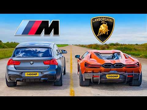 World’s FASTEST BMW M140i v Lambo Revuelto: DRAG RACE