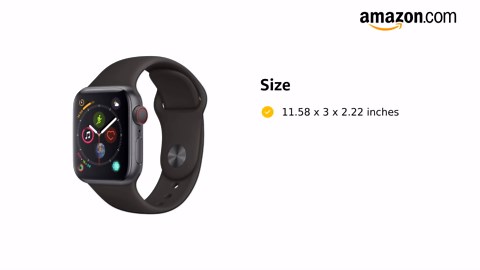 Apple Watch Series 4 (GPS + Cellular, 44MM) - Space Black Aluminum Case with Black Sport Band (Renewed)