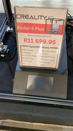 If you want this refurbished printer, you can just drop by our Centurion branch and ask one of our staff members to assist you, it is R1000 off from the usual price. #3dprinterparty #3dprintrcparts #3dprinter #3dprinting #3dprintingstore #ender5plus #creality #fdm | 3D Printing Store.co.za | Facebook