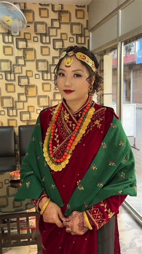 Beautiful makeup student work 😘 Magar traditional dress#shortvideo #munazsalon_kawasoti