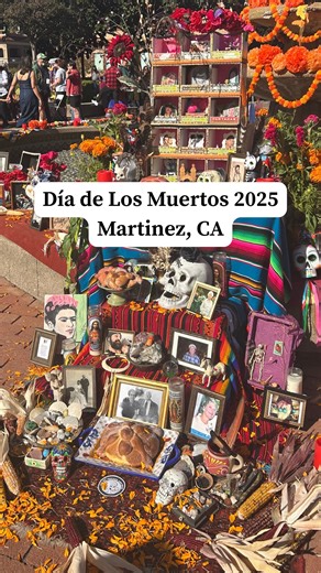 Dia de los Muertos 2025 in Martinez CA. Thank you to everyone who came out to celebrate the Day of the Dead in a joyous and meaningful gathering, honoring and remembering those who have passed. Community altars were set up throughout Ignacio Plaza, as well as tables for local organizations, as well as other festivities and performances throughout the day. Special thanks to Calpulli Nanahuatzin Aztec Dancers for sharing their traditions, talents, and dances with us to celebrate and honor our ance